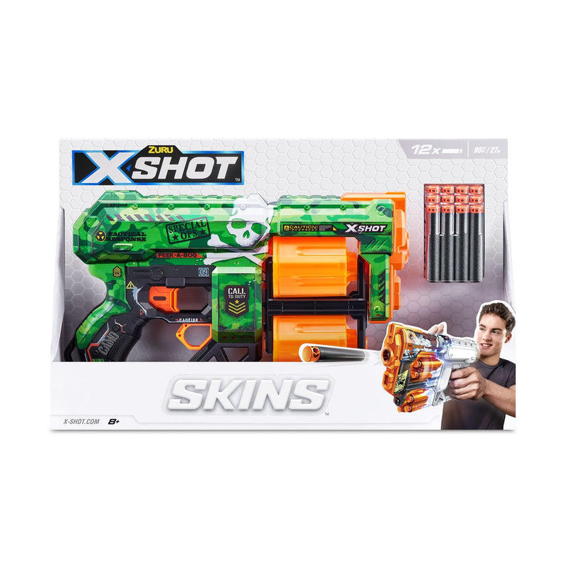 Zuru X-Shot Skins Dread, 7 Unique Designs, 12-Dart Capacity, Ages 8+ O5